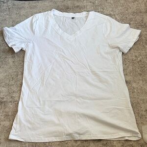 Classic Pure Cotton Women’s V-Neck White Tee